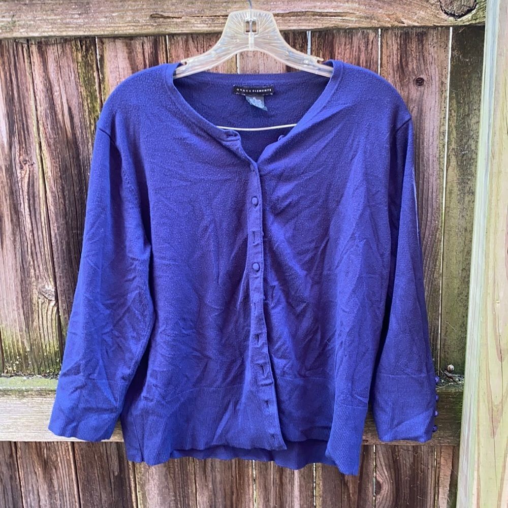 Grace Elementz navy blue cardigan sz. XL